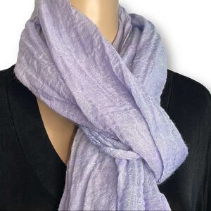 Tie dyed wool scarf crinkle purple